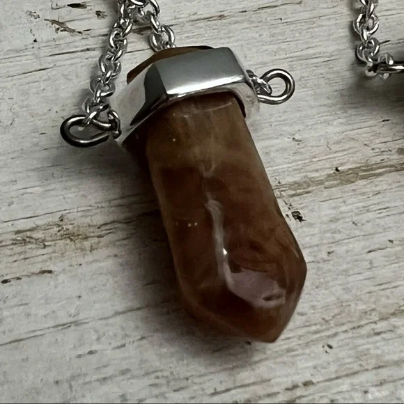 Givenchy Silver Tone Clip On Chain Dangle Earrings with Gemstone Vintage 80s 90s - Picture 7 of 11